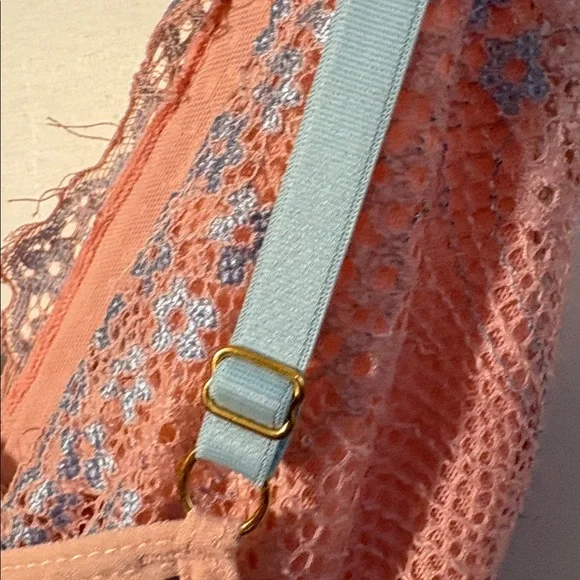 Y2K Pink & Lavender Lace /Floral Appliqué Chemise Lingerie Nightgown Size Large - Picture 14 of 17